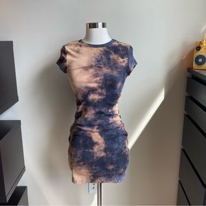 Bleached Tie Dye Mini Dress